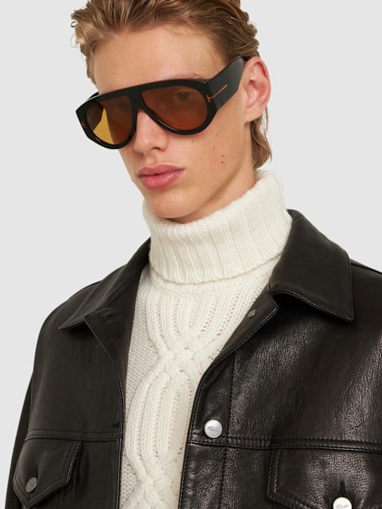 Tom Ford: Bronson pilot acetate sunglasses - Black/Yellow - men_1 | Luisa Via Roma