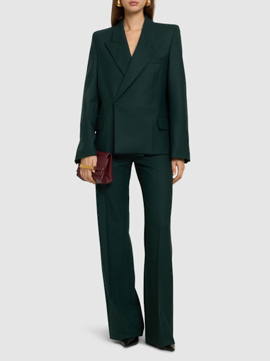 Victoria Beckham: Blazer en laine mélangée à épaules pointues - women_1 | Luisa Via Roma