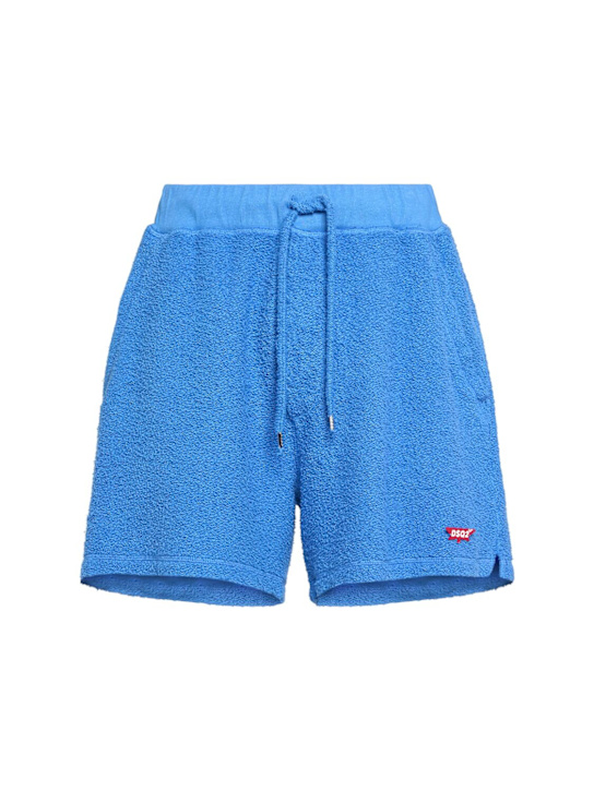 Dsquared2: Cotton sport shorts - Cerulean Blue - men_0 | Luisa Via Roma
