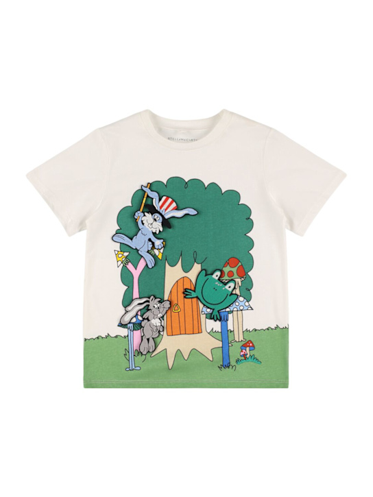 Stella McCartney Kids: Printed cotton jersey t-shirt w/ patches - kids-boys_0 | Luisa Via Roma