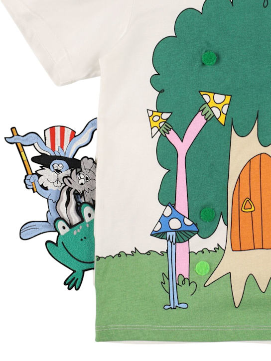 Stella McCartney Kids: Printed cotton jersey t-shirt w/ patches - kids-boys_1 | Luisa Via Roma