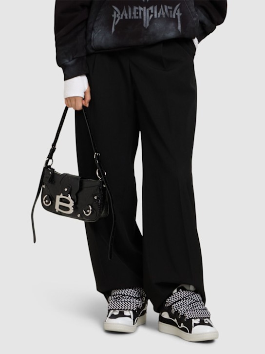 Lanvin: 10mm Curb leather low top sneakers - women_1 | Luisa Via Roma