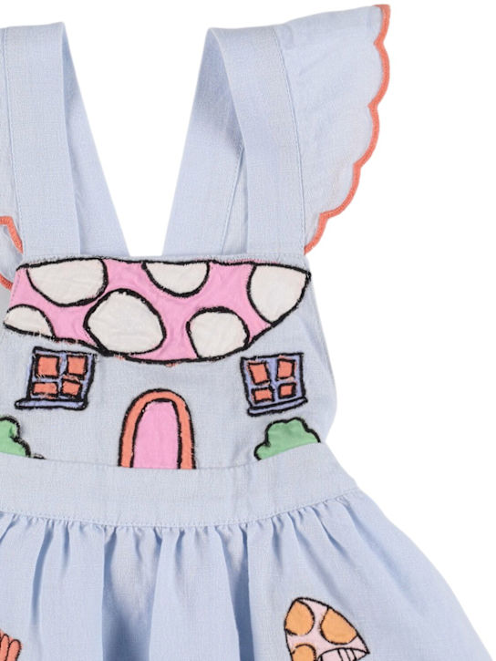 Stella McCartney Kids: コットンブレンドワンピース＆おむつカバー - ライトブルー - kids-girls_1 | Luisa Via Roma