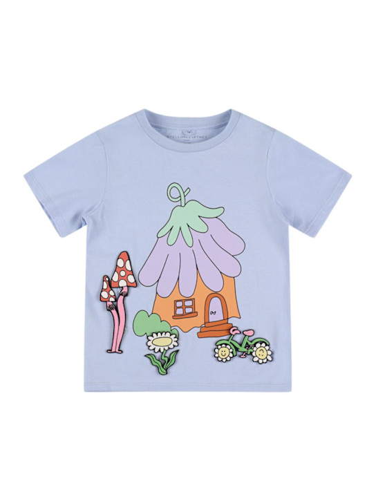 Stella McCartney Kids: コットンジャージーTシャツ - ライトブルー - kids-girls_0 | Luisa Via Roma