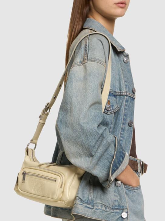 MARGESHERWOOD: Mini Outpocket glossy leather hobo bag - women_1 | Luisa Via Roma