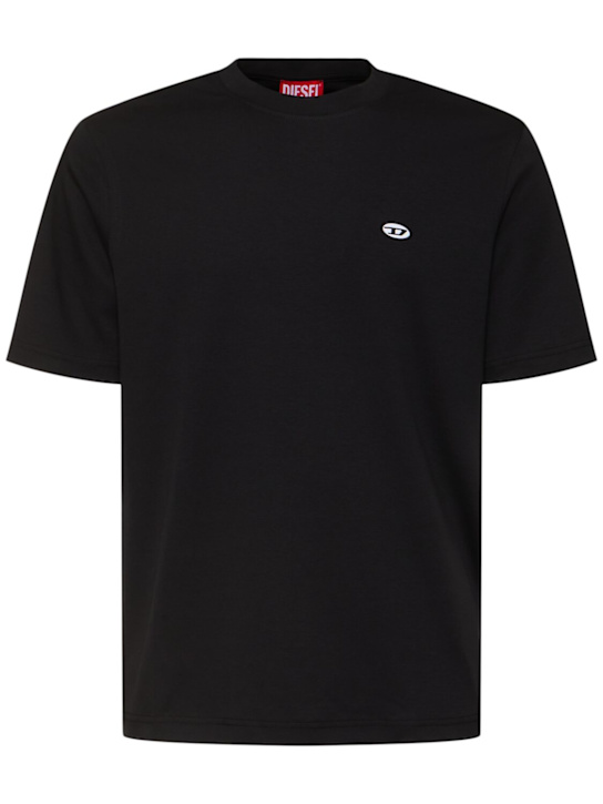 Diesel: Embroidered logo t-shirt - men_0 | Luisa Via Roma