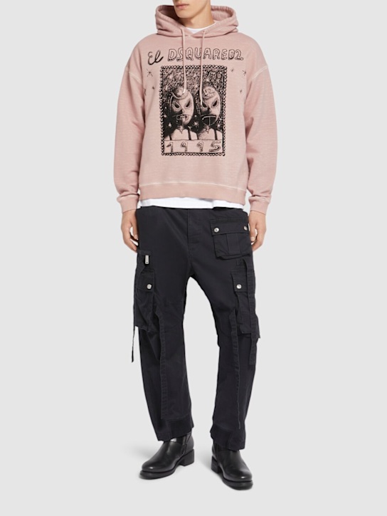 Dsquared2: Relax fit hoodie - Dusty Antic Ros - men_1 | Luisa Via Roma