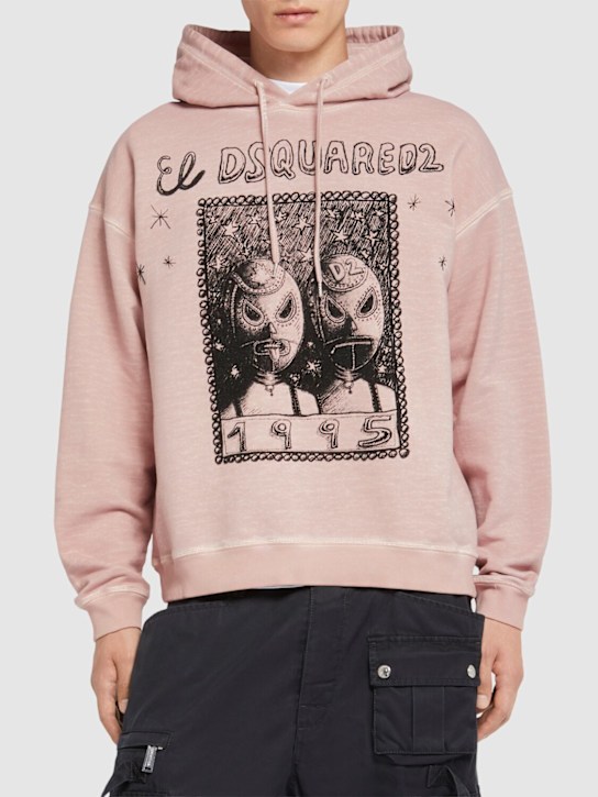 Dsquared2: Relax fit hoodie - Dusty Antic Ros - men_2 | Luisa Via Roma