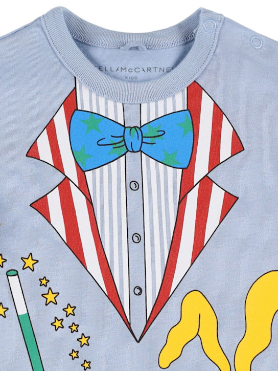 Stella McCartney Kids: Bedruckter Spielanzug aus Baumwolljersey - Hellblau - kids-boys_1 | Luisa Via Roma