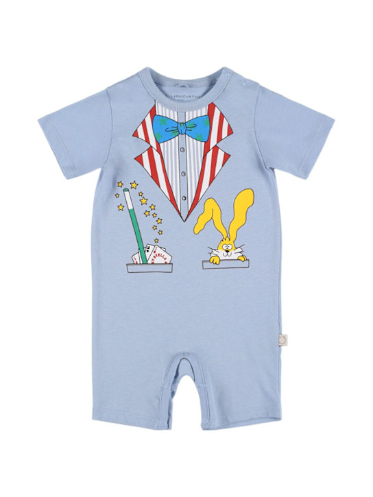 Stella McCartney Kids: Bedruckter Spielanzug aus Baumwolljersey - Hellblau - kids-boys_0 | Luisa Via Roma