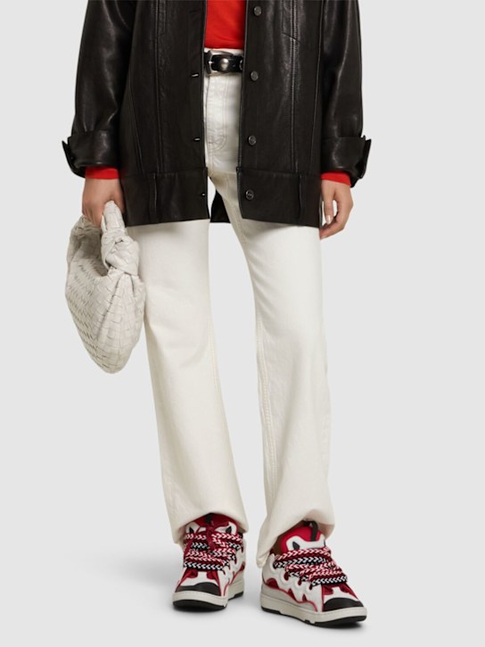 Lanvin: 10mm Curb leather low top sneakers - women_1 | Luisa Via Roma