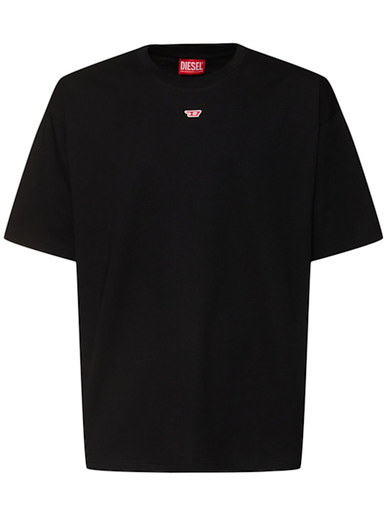 Diesel: Embroidered logo t-shirt - men_0 | Luisa Via Roma