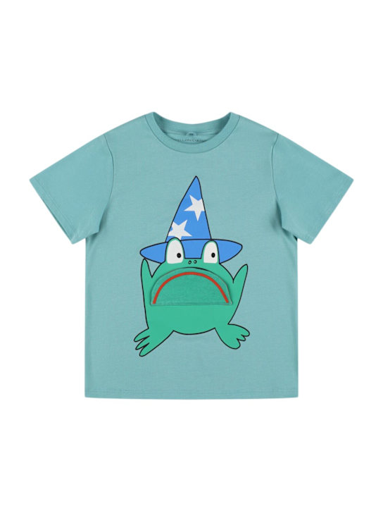 Stella McCartney Kids: コットンジャージーTシャツ - グリーン/ブルー - kids-boys_0 | Luisa Via Roma