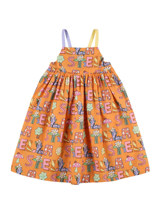 Stella McCartney Kids: Printed cotton voile dress - Orange/Multi - kids-girls_0 | Luisa Via Roma