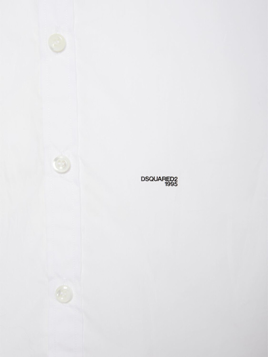 Dsquared2: Maillot de football en coton - Blanc - men_4 | Luisa Via Roma
