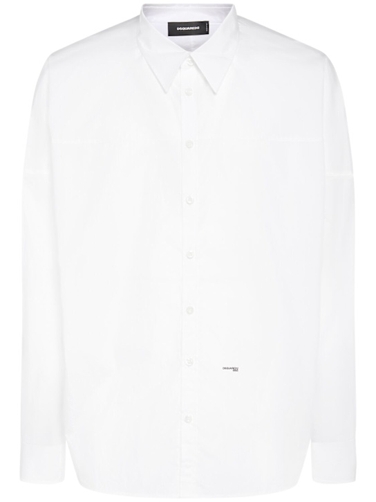 Dsquared2: Maillot de football en coton - Blanc - men_0 | Luisa Via Roma
