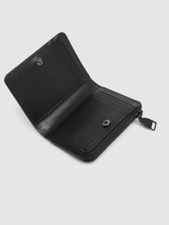 Diesel: Holi-D billfold coin wallet - Black - men_1 | Luisa Via Roma