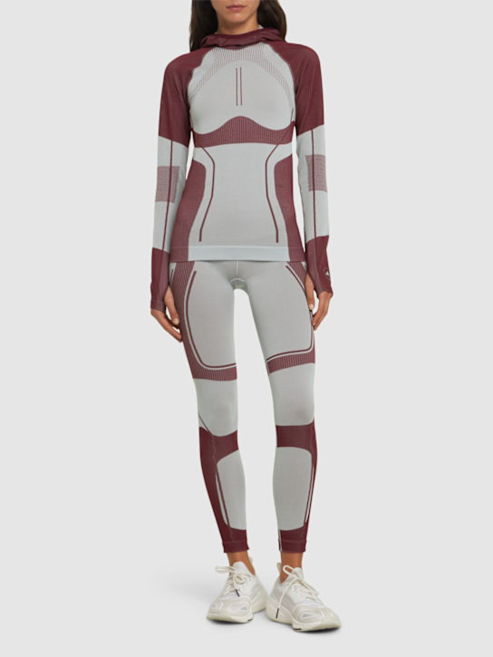adidas By Stella McCartney: Leggings True Strength in techno - Celeste - women_1 | Luisa Via Roma