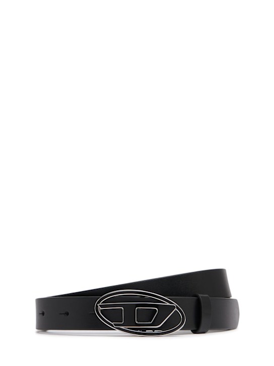 Diesel: B-1DR 20 Mirror leather belt - women_0 | Luisa Via Roma