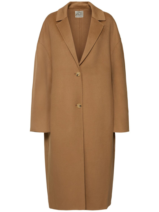Toteme: Doublé Cocoon wool coat - Camel - women_0 | Luisa Via Roma