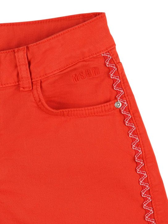 MSGM: Shorts in denim di misto cotone con decorazioni - kids-girls_1 | Luisa Via Roma