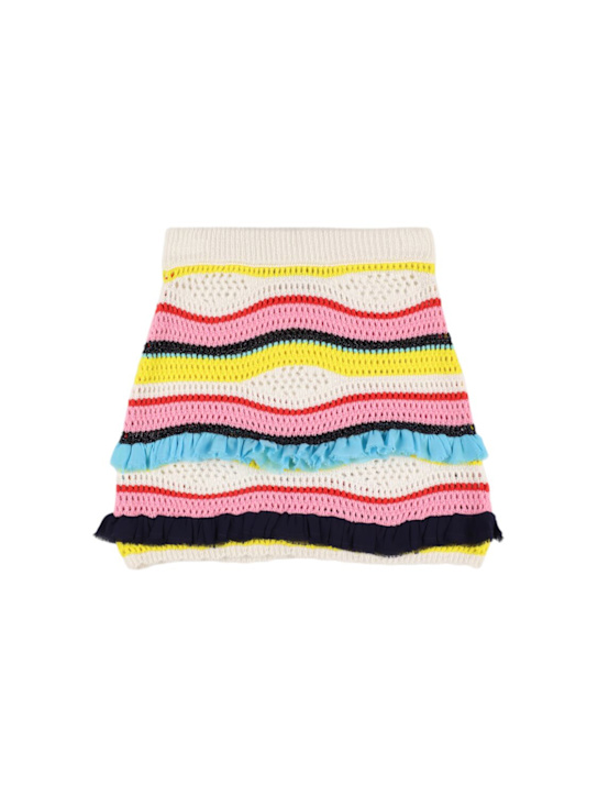 MSGM: Cotton blend knit skirt - kids-girls_0 | Luisa Via Roma
