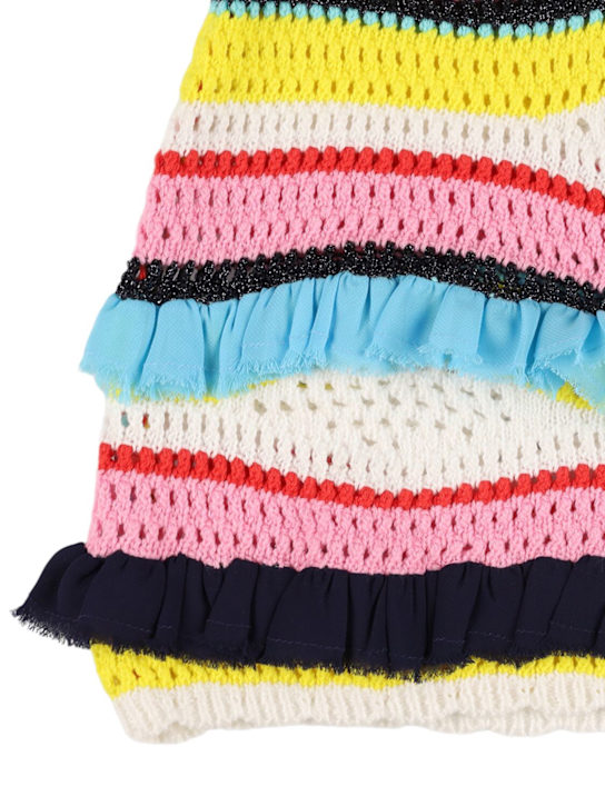 MSGM: Cotton blend knit skirt - kids-girls_1 | Luisa Via Roma