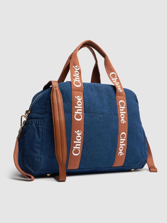 Chloé: コットンデニムチェンジングバッグ - kids-girls_1 | Luisa Via Roma