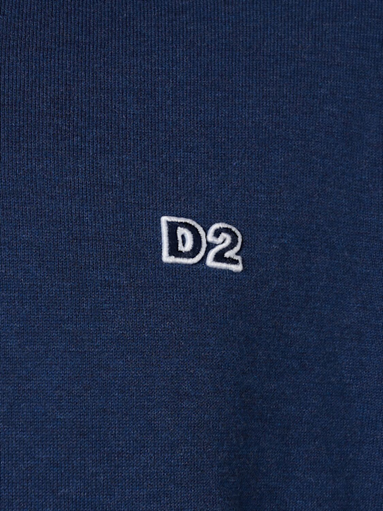 Dsquared2: Polo de punto de algodón - Azul - men_4 | Luisa Via Roma