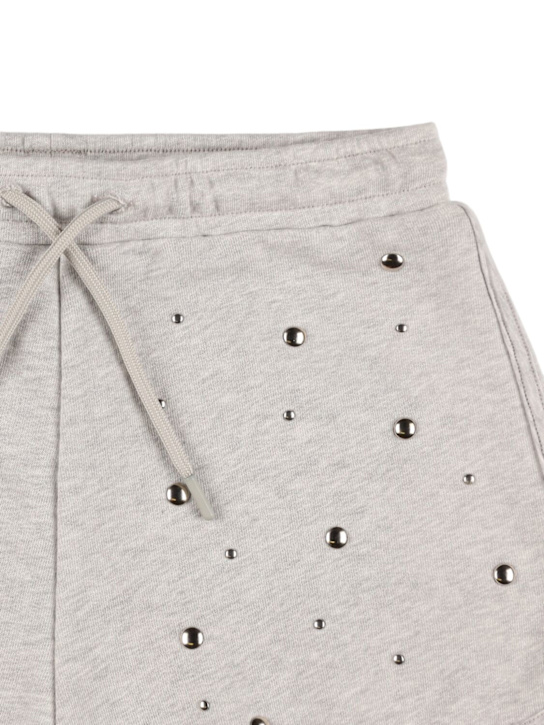 MSGM: Shorts in felpa di cotone con decorazioni - kids-girls_1 | Luisa Via Roma