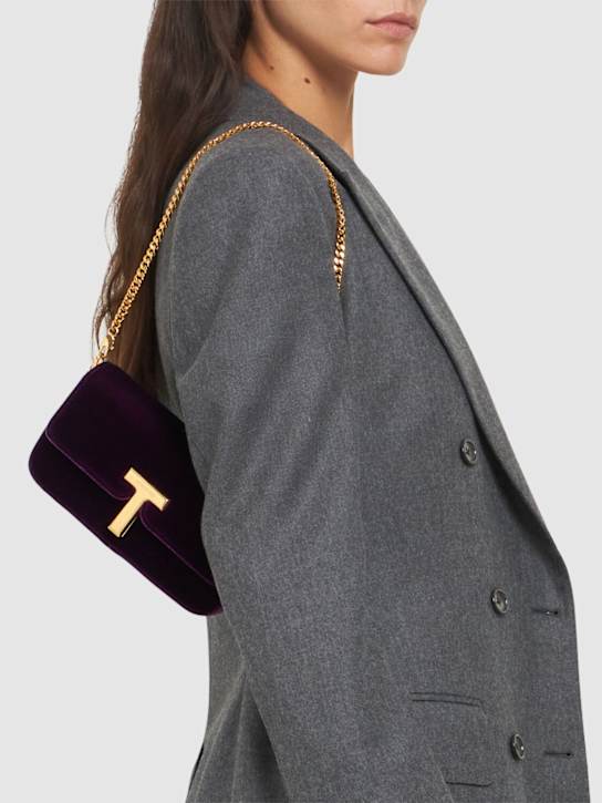 Tom Ford: Mini velvet shoulder bag - women_1 | Luisa Via Roma