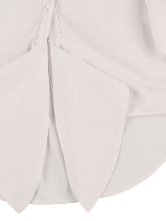 MSGM: Camicia in popeline di misto cotone con nodo - kids-girls_1 | Luisa Via Roma