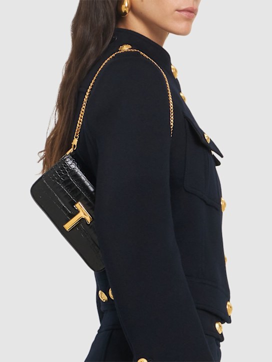 Tom Ford: Mini embossed shiny leather bag - women_1 | Luisa Via Roma