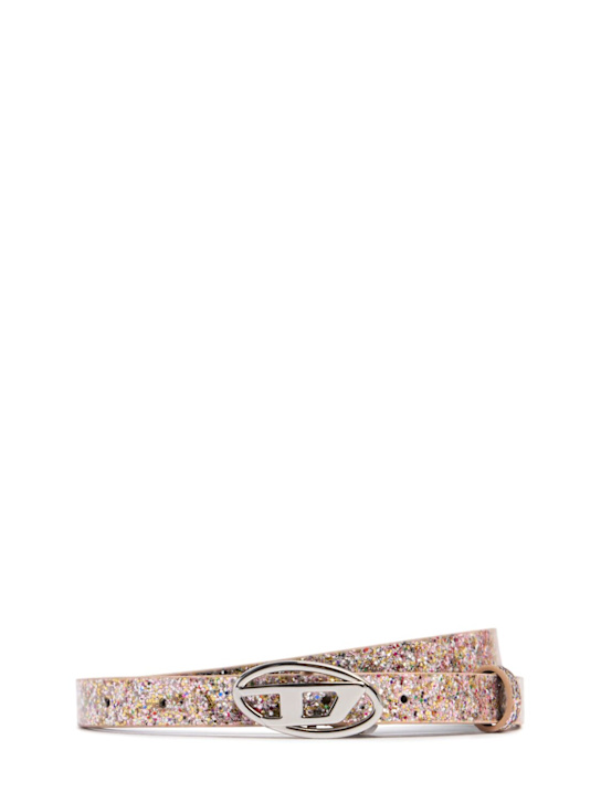 Diesel: B-1DR 15 Glittered faux leather belt - women_0 | Luisa Via Roma