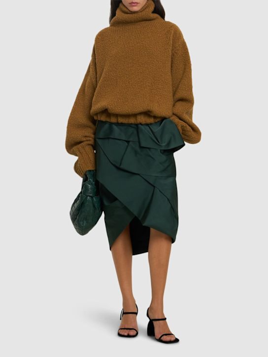 Dries Van Noten: Sispy satin midi skirt - Green - women_1 | Luisa Via Roma