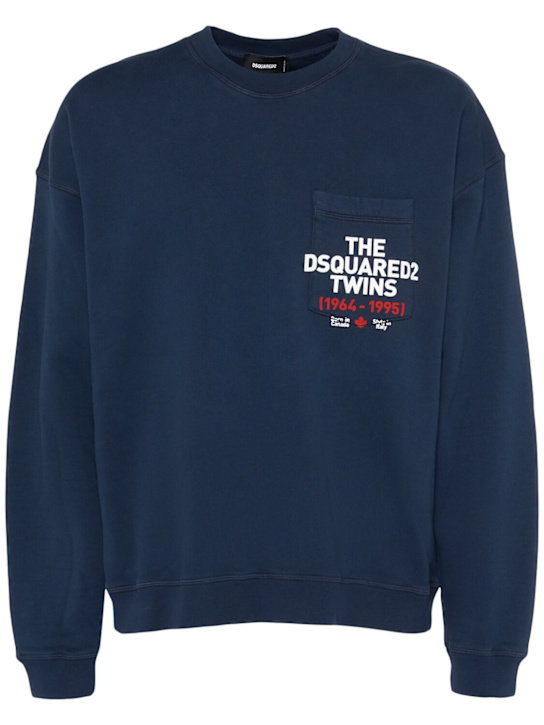 Dsquared2: Relax fit crewneck sweatshirt - men_0 | Luisa Via Roma