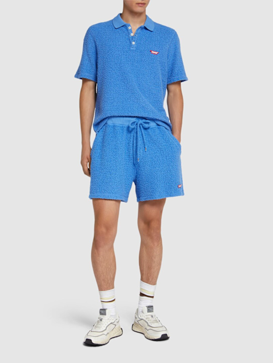 Dsquared2: Cotton sport shorts - Cerulean Blue - men_1 | Luisa Via Roma