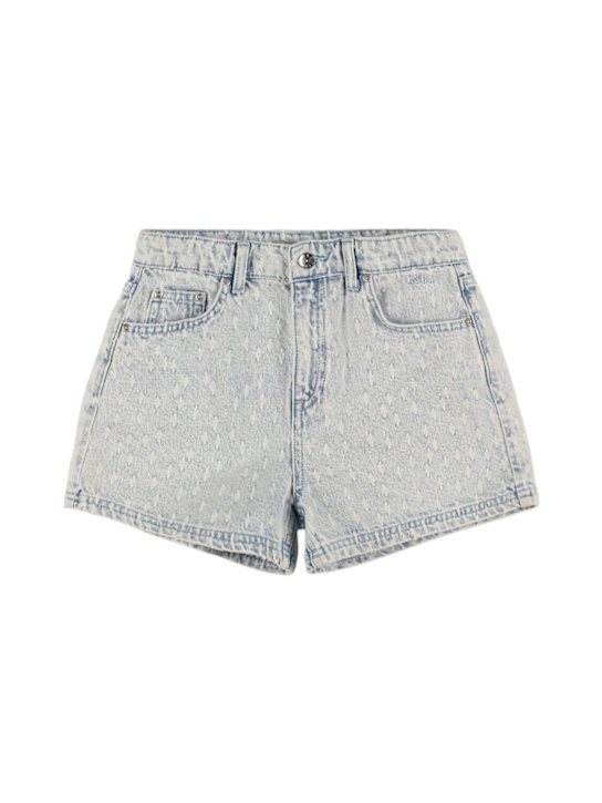 MSGM: Shorts in denim di cotone - kids-girls_0 | Luisa Via Roma