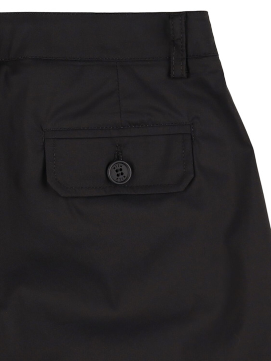 MSGM: Cotton blend cargo shorts - Black - kids-boys_3 | Luisa Via Roma