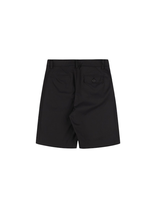 MSGM: Cotton blend cargo shorts - Black - kids-boys_2 | Luisa Via Roma