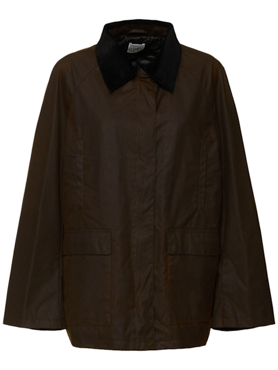 Toteme: Country waxed organic cotton jacket - Brown - women_0 | Luisa Via Roma