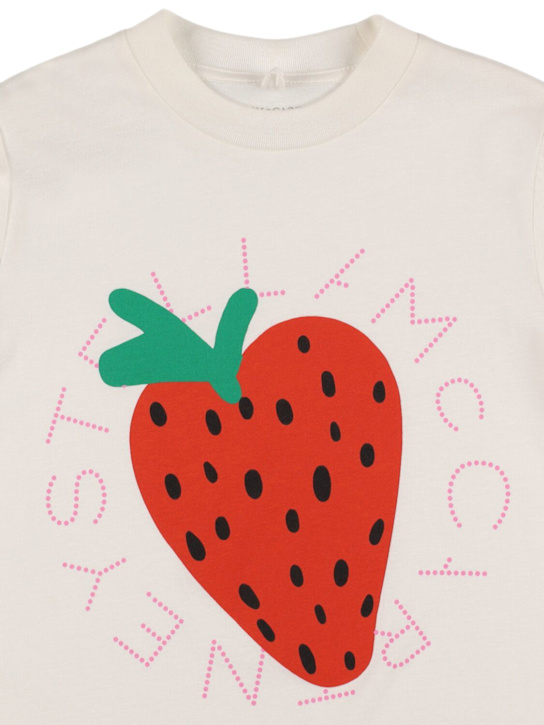 Stella McCartney Kids: Strawberry print cotton jersey t-shirt - kids-girls_1 | Luisa Via Roma