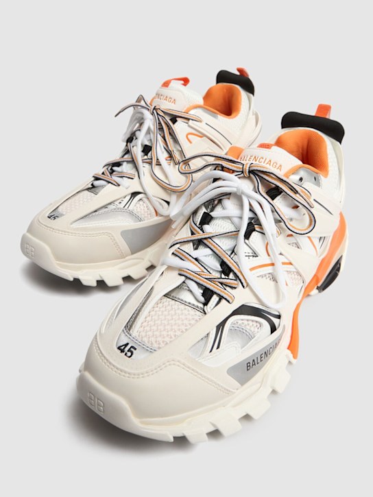 Balenciaga: 50毫米M Track E运动鞋 - 白色/橙色 - men_2 | Luisa Via Roma