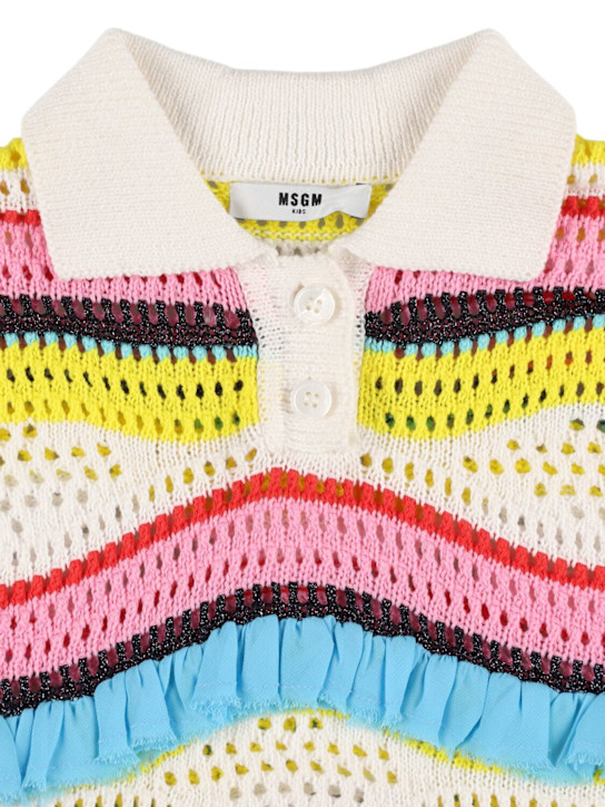 MSGM: Polo in maglia di misto cotone - kids-girls_1 | Luisa Via Roma