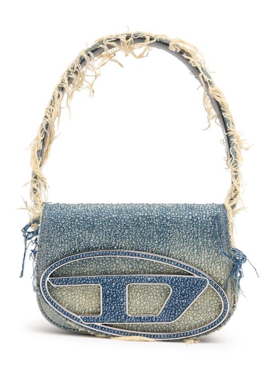 Diesel: 1DR washed denim shoulder bag - women_0 | Luisa Via Roma