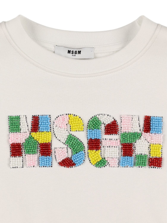 MSGM: Felpa in cotone con logo - kids-girls_1 | Luisa Via Roma