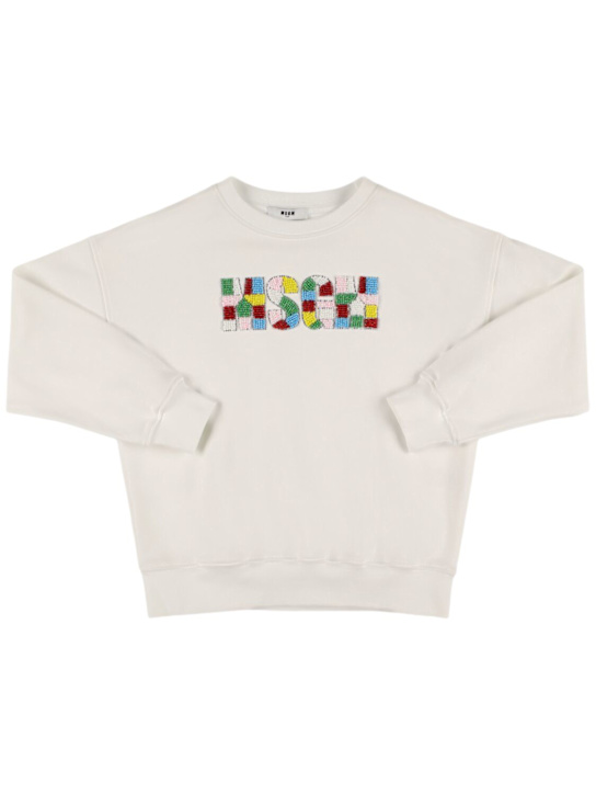 MSGM: Felpa in cotone con logo - kids-girls_0 | Luisa Via Roma
