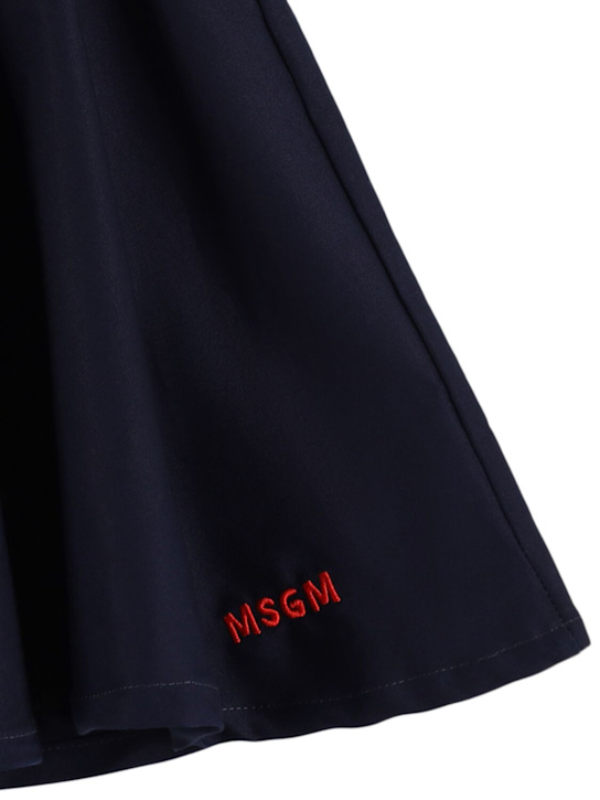 MSGM: Gonna a pieghe in cotone con ricamo - kids-girls_1 | Luisa Via Roma