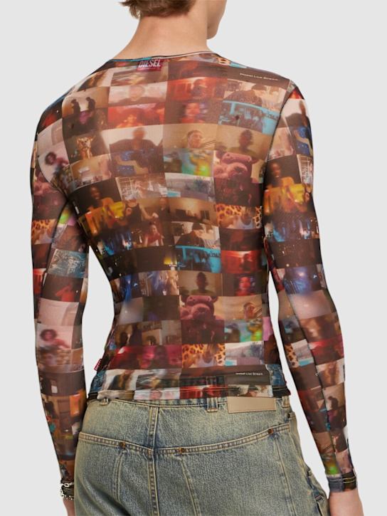 Diesel: T-Lixy show theme stretch tulle t-shirt - men_2 | Luisa Via Roma