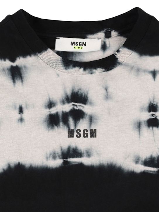 MSGM: Printed cotton jersey t-shirt - Grey - kids-boys_1 | Luisa Via Roma